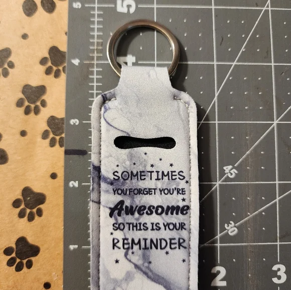 Marble Print Lip Balm Holder Keychain - Picture 5 of 5